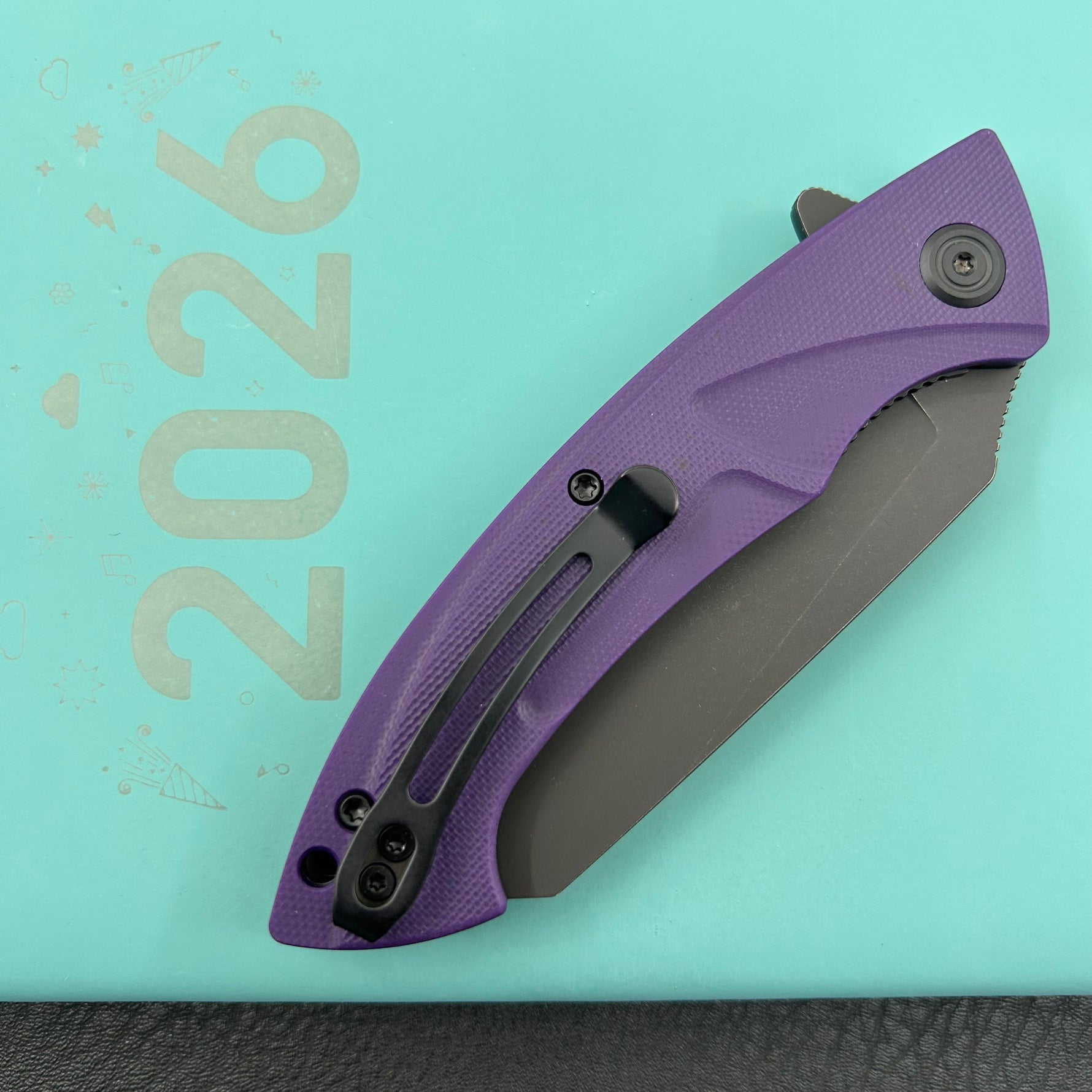 KUBEY  Knife KU212M Anteater Linerlock Black Purple   14C28N Folding Knife