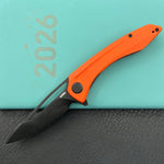 KUBEY Knife KU345N Merced Linerlock Black Orange  14C28N Folding Knife