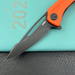 KUBEY Knife KU345N Merced Linerlock Black Orange  14C28N Folding Knife