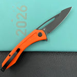 KUBEY Knife KU345N Merced Linerlock Black Orange  14C28N Folding Knife