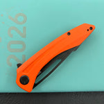 KUBEY Knife KU345N Merced Linerlock Black Orange  14C28N Folding Knife
