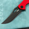 KUBEY KU149F Phemius Liner Lock Folding Pocket Knife Red G10 Handle 3.66" Blackwash 14C28N