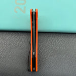KUBEY Knife KU345N Merced Linerlock Black Orange  14C28N Folding Knife