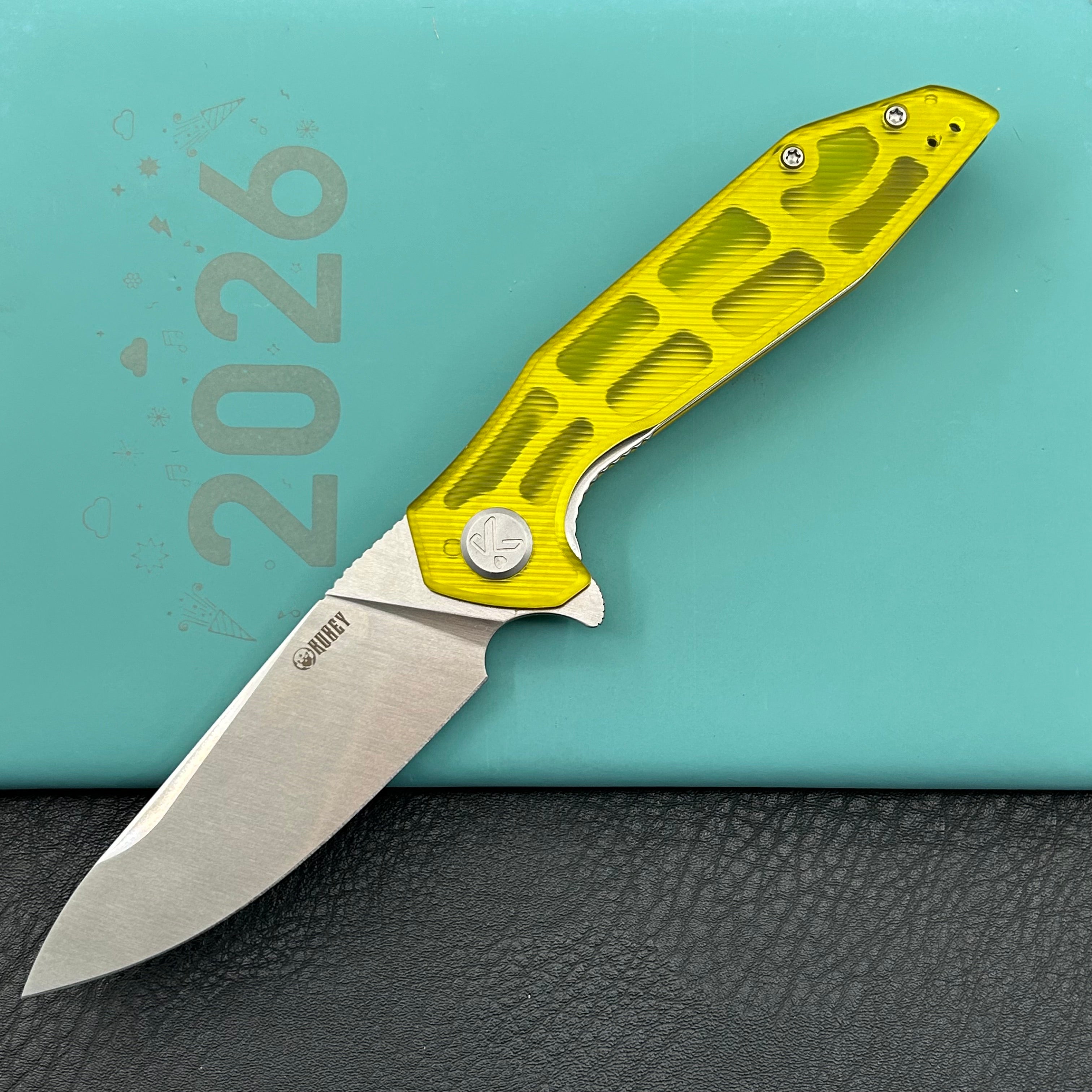 KUBEY  Knife KU117T Nova Linelock Polycarbonate 14C28N Folding Knife