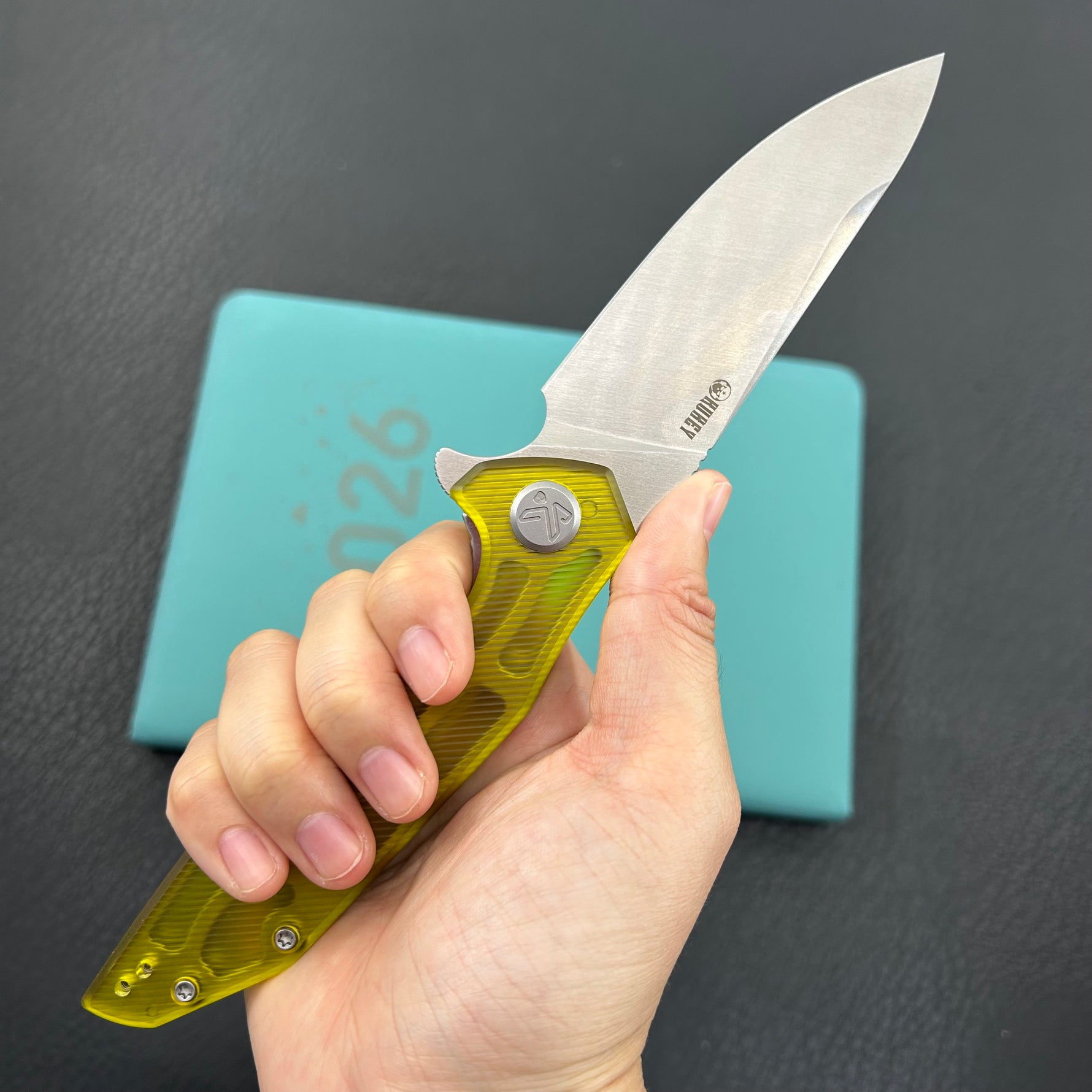 KUBEY  Knife KU117T Nova Linelock Polycarbonate 14C28N Folding Knife