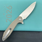 KUBEY  Knife KU117R Nova Linelock Tan   14C28N Folding Knife