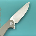 KUBEY  Knife KU117R Nova Linelock Tan   14C28N Folding Knife