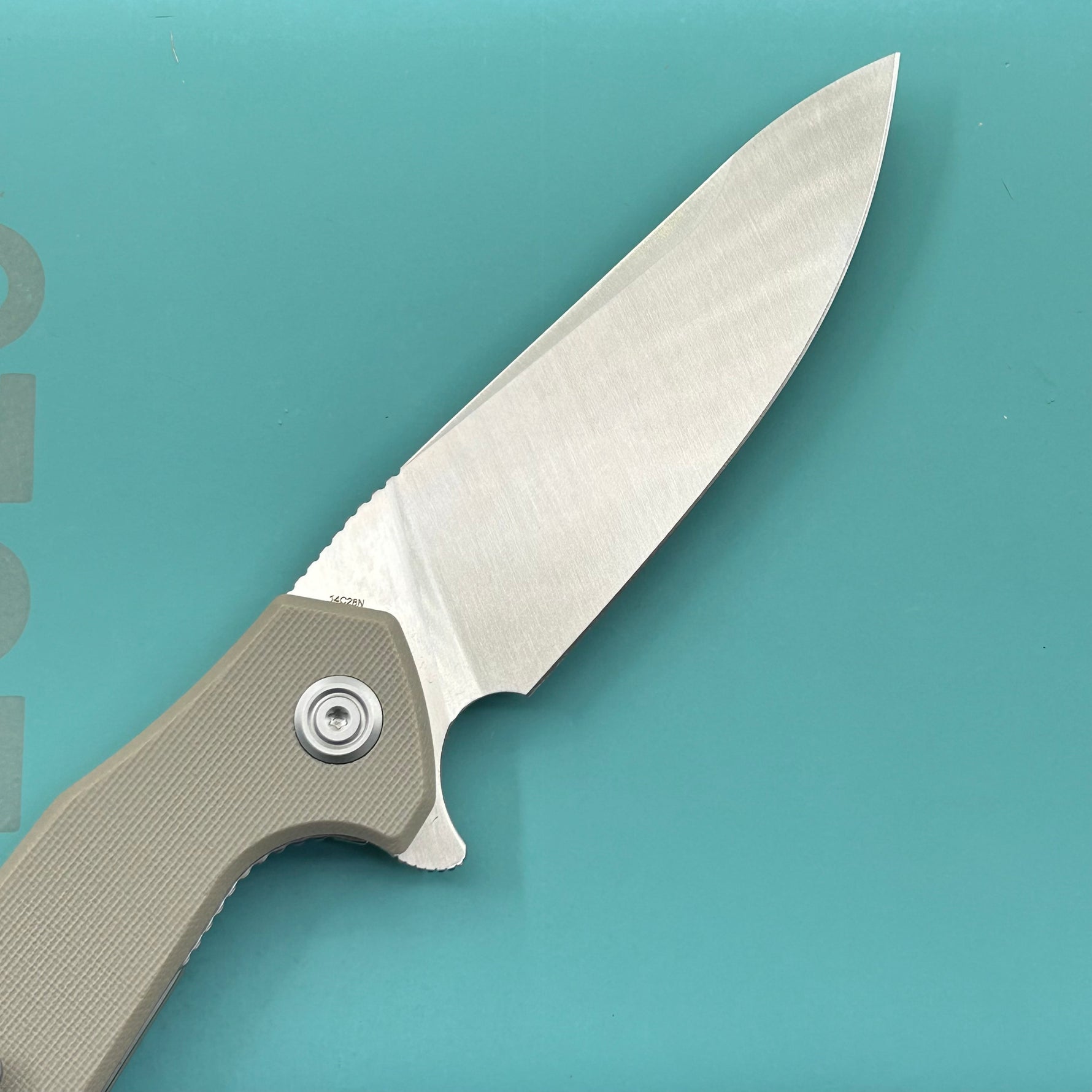 KUBEY  Knife KU117R Nova Linelock Tan   14C28N Folding Knife