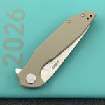 KUBEY  Knife KU117R Nova Linelock Tan   14C28N Folding Knife
