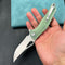 KUBEY KU149D Phemius Liner Lock Folding Pocket Knife Jade G10 Handle 3.66" Sandblast 14C28N