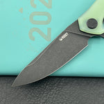 KUBEY  Knife KU117O Nova Linelock Jade 14C28N Folding Knife