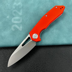 KUBEY KU291L Vagrant Liner Lock Folding Knife Orange G10 Handle  3.1" Sandblast  14C28N