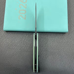 KUBEY  Knife KU117O Nova Linelock Jade 14C28N Folding Knife