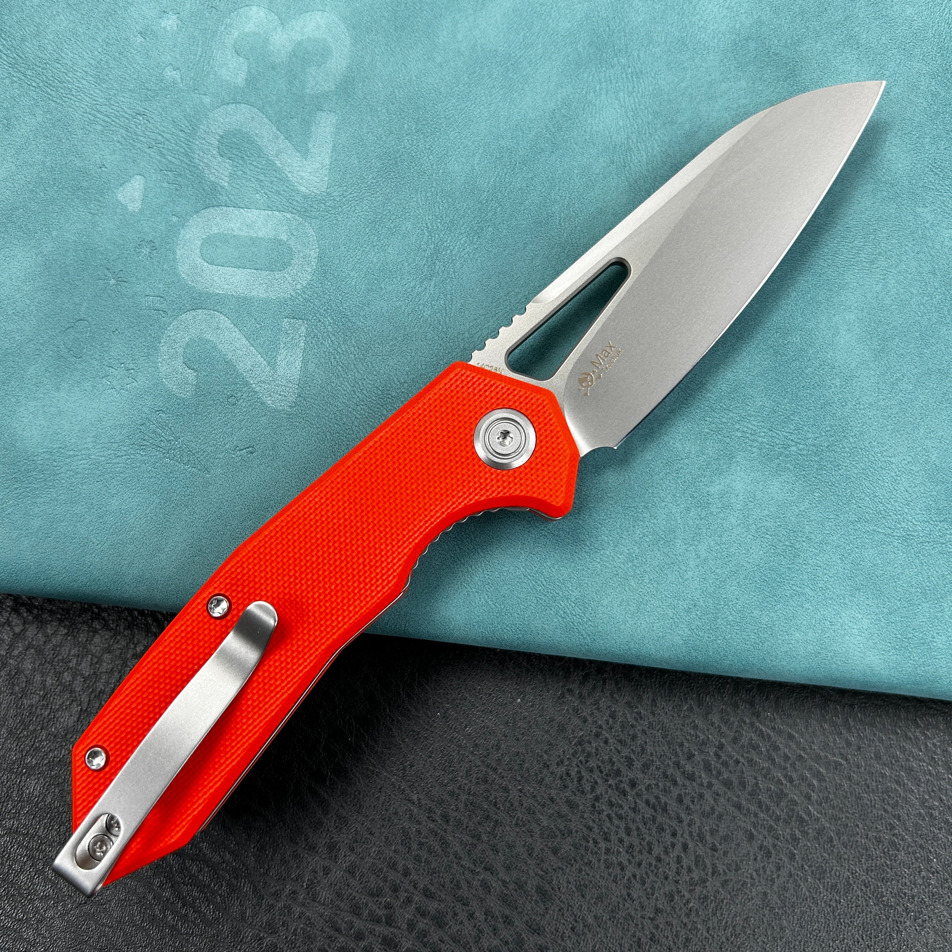 KUBEY KU291L Vagrant Liner Lock Folding Knife Orange G10 Handle  3.1" Sandblast  14C28N