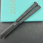 KUBEY  Knife KU297C Ballistic Blackout Titanium  14C28N Folding Knife