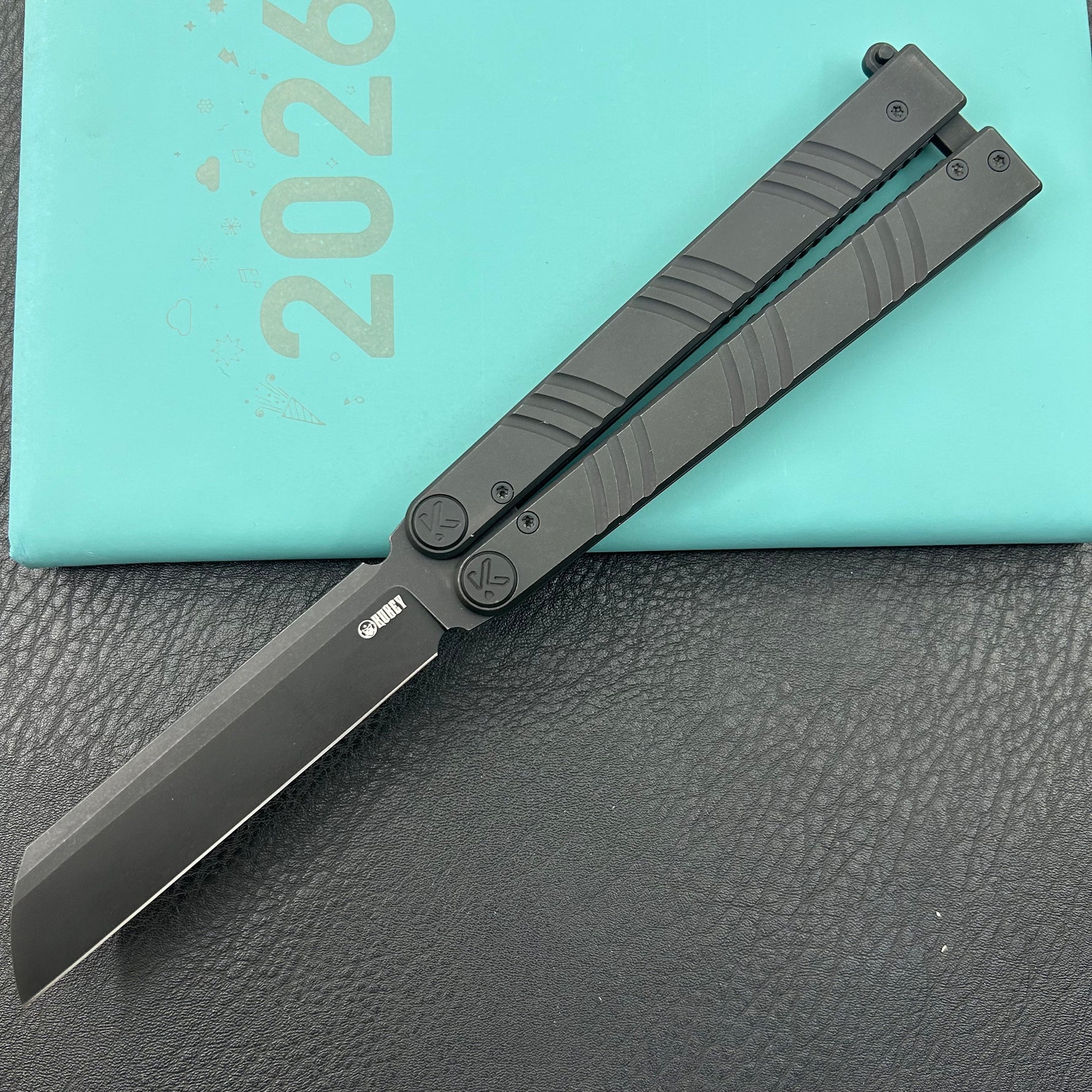 KUBEY  Knife KU297C Ballistic Blackout Titanium  14C28N Folding Knife