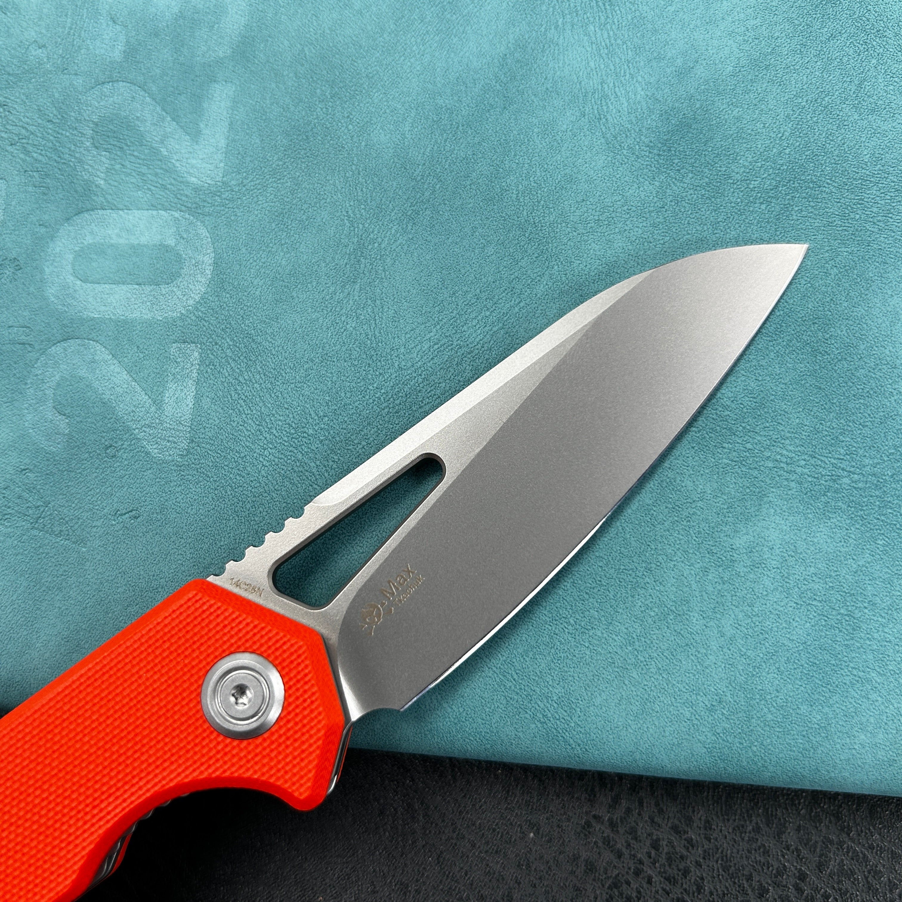 KUBEY KU291L Vagrant Liner Lock Folding Knife Orange G10 Handle  3.1" Sandblast  14C28N