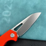 KUBEY KU291L Vagrant Liner Lock Folding Knife Orange G10 Handle  3.1" Sandblast  14C28N