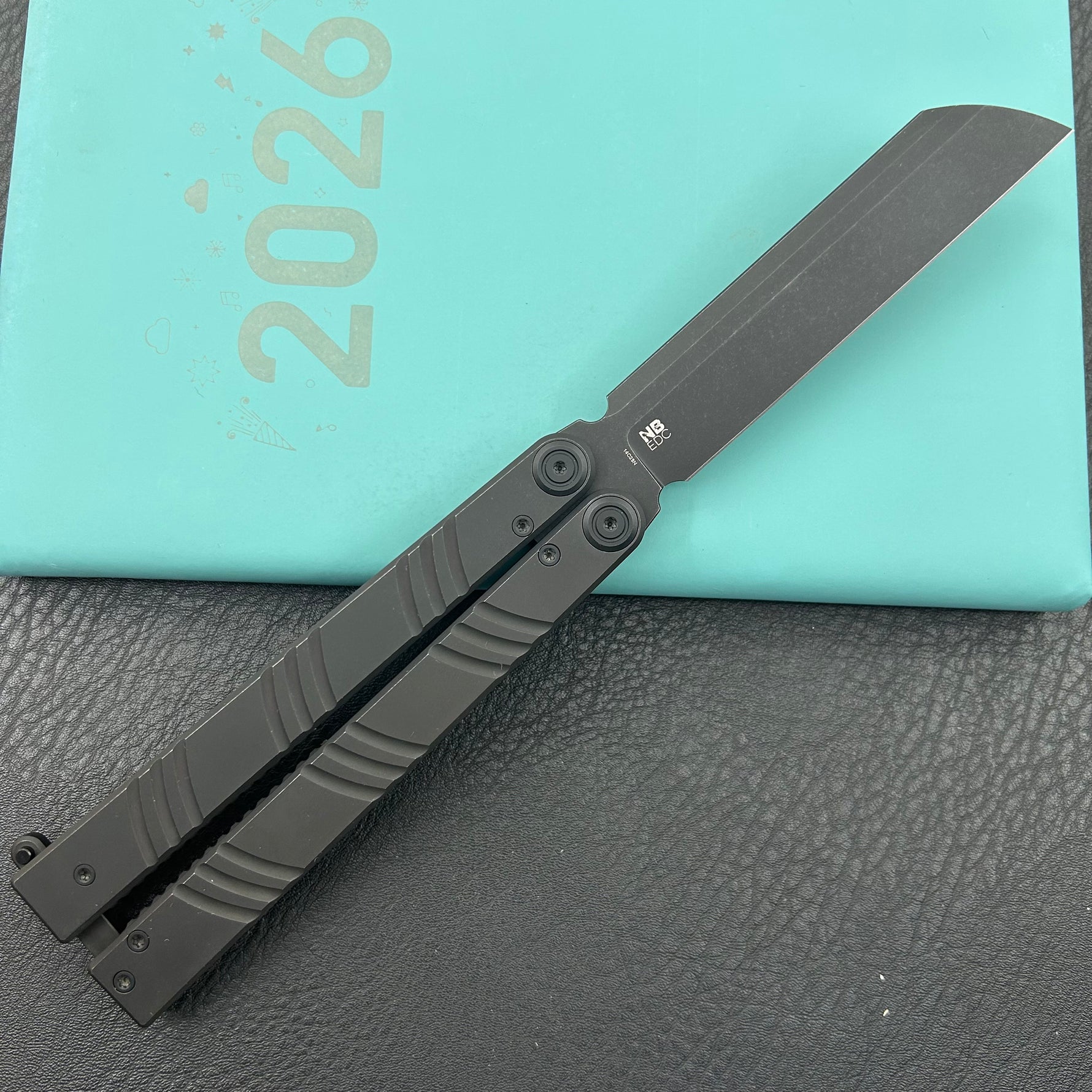 KUBEY  Knife KU297C Ballistic Blackout Titanium  14C28N Folding Knife