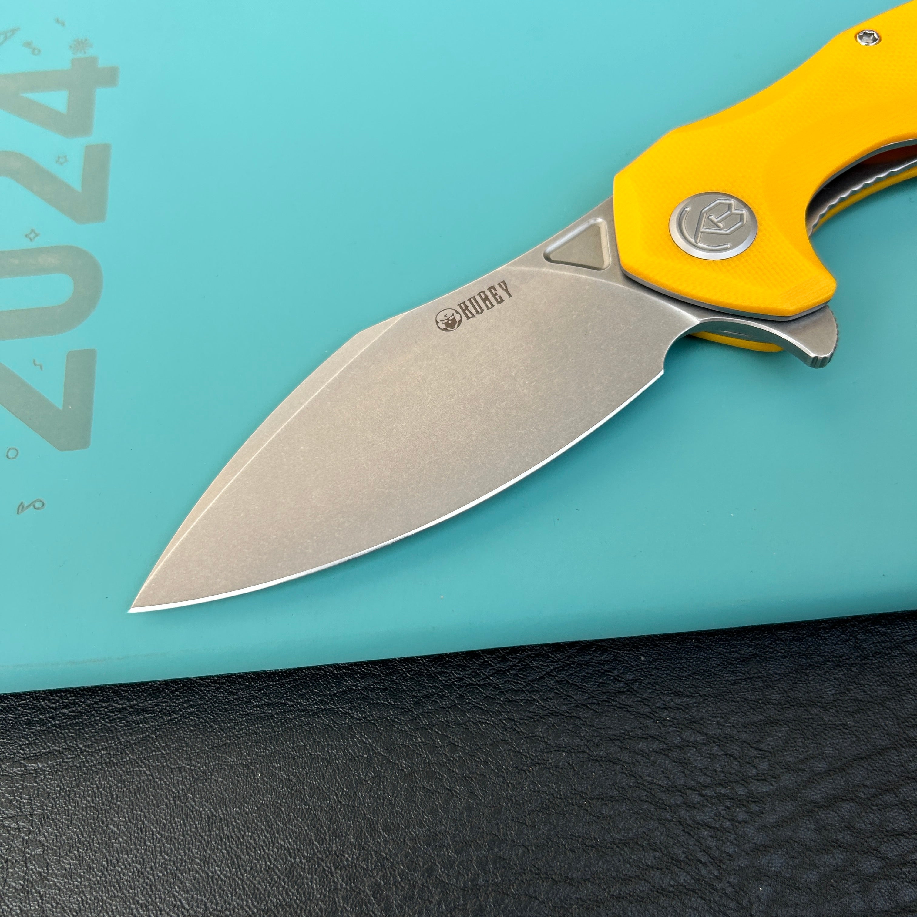 KUBEY KU236H Noble Nest Liner Lock Folding Knife Yellow  G10 Handle 3.15"  Beadblast 14C28N Blade