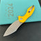 KUBEY KU236H Noble Nest Liner Lock Folding Knife Yellow  G10 Handle 3.15"  Beadblast 14C28N Blade
