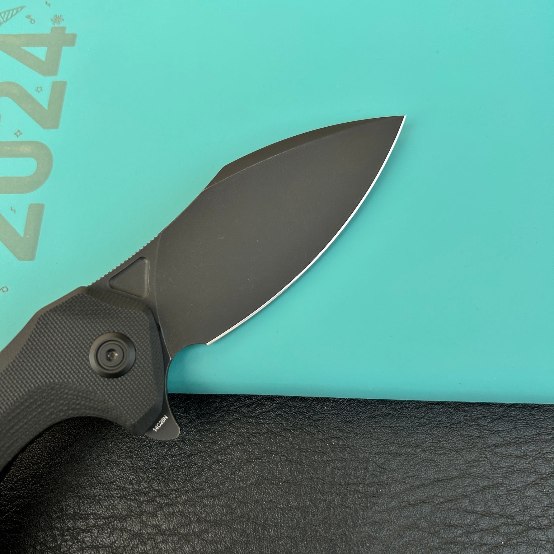 KUBEY KU236O Noble Flipper Folding Knife Black G10 Handle 3.15" Blackwash 14C28N