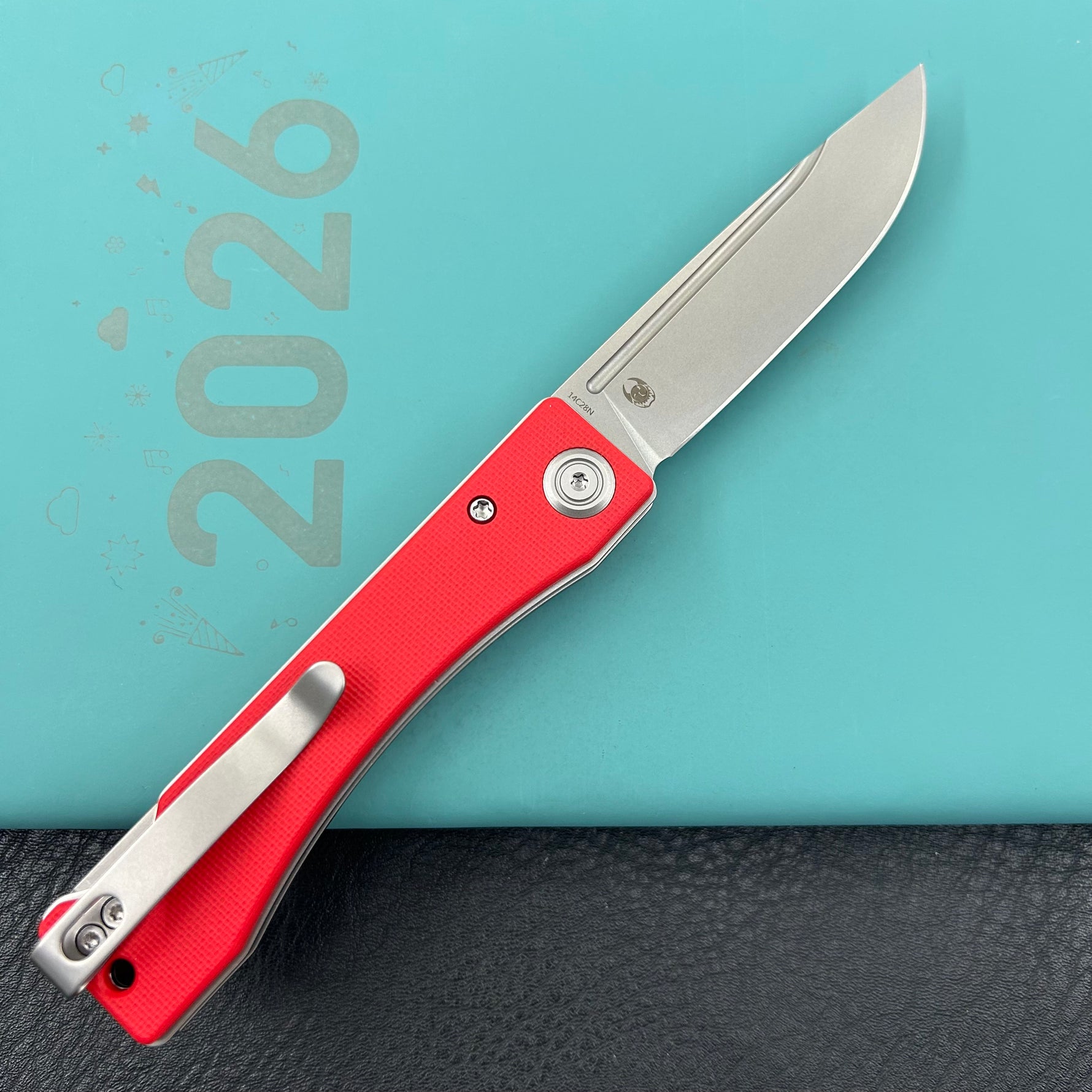 KUBEY Knife KU2102F Akino Lockback  Red  14C28N Folding Knife