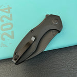 KUBEY KU236O Noble Flipper Folding Knife Black G10 Handle 3.15" Blackwash 14C28N