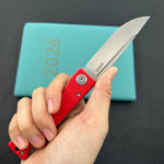 KUBEY Knife KU2102F Akino Lockback  Red  14C28N Folding Knife