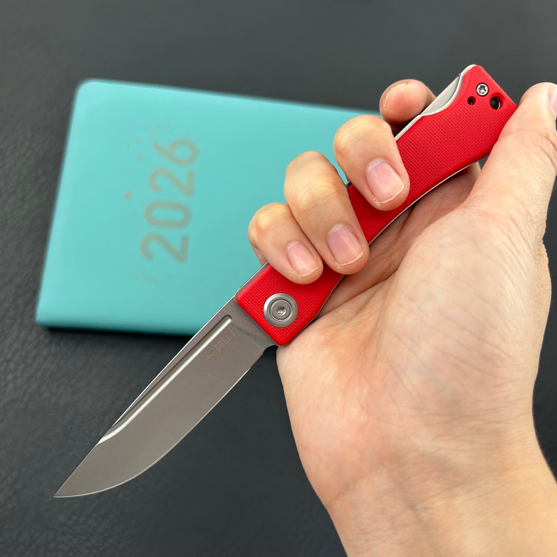 KUBEY Knife KU2102F Akino Lockback  Red  14C28N Folding Knife