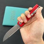 KUBEY Knife KU2102F Akino Lockback  Red  14C28N Folding Knife