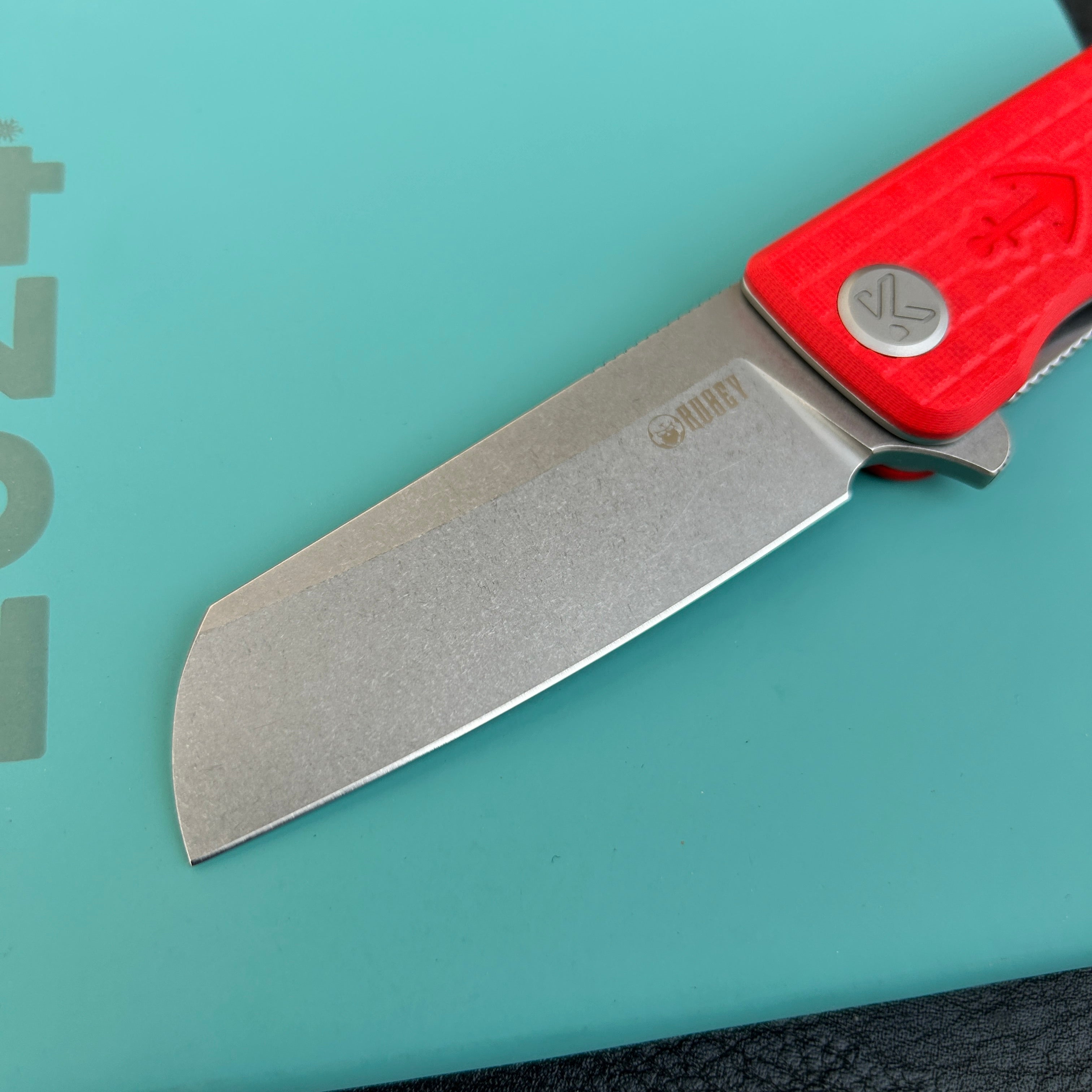 KUBEY KU317L  Sailor Liner Lock Flipper Outdoor Folding Knife Red G10 Handle 3.11" Stonewash 14C28N Blade