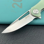 KUBEY Knife KU210I Dugu Linerlock Jade   14C28N Folding Knife