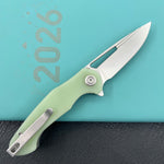 KUBEY Knife KU210I Dugu Linerlock Jade   14C28N Folding Knife