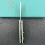 KUBEY Knife KU210I Dugu Linerlock Jade   14C28N Folding Knife