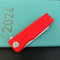 KUBEY KU317L  Sailor Liner Lock Flipper Outdoor Folding Knife Red G10 Handle 3.11" Stonewash 14C28N Blade