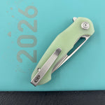 KUBEY Knife KU210I Dugu Linerlock Jade   14C28N Folding Knife