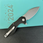 KUBEY knife KU236K Noble Flipper Folding Knife Black G10 Handle 3.15" Beadblast 14C28N