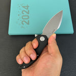 KUBEY knife KU236K Noble Flipper Folding Knife Black G10 Handle 3.15" Beadblast 14C28N