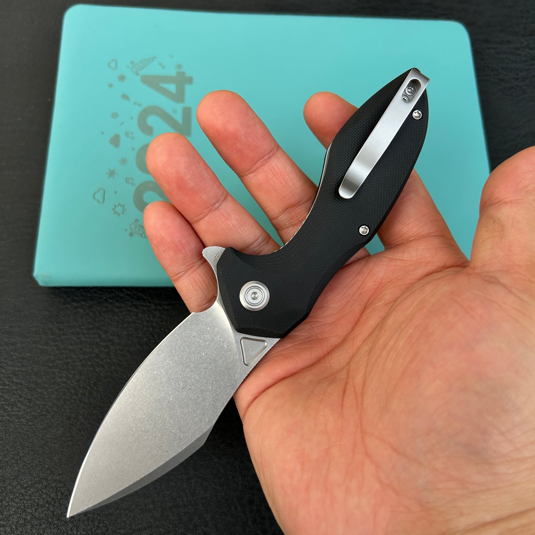KUBEY knife KU236K Noble Flipper Folding Knife Black G10 Handle 3.15" Beadblast 14C28N