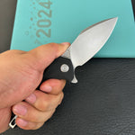 KUBEY knife KU236K Noble Flipper Folding Knife Black G10 Handle 3.15" Beadblast 14C28N