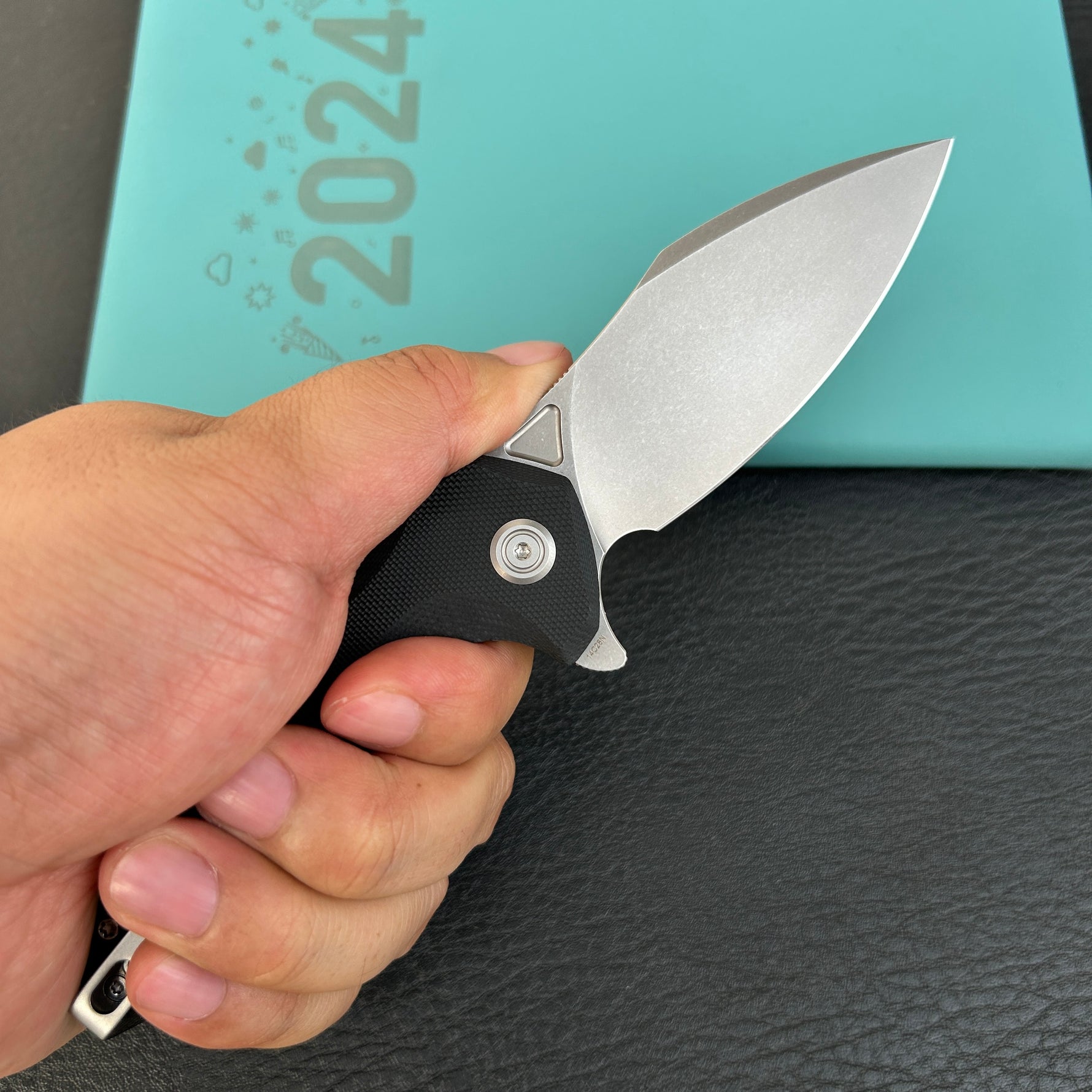 KUBEY knife KU236K Noble Flipper Folding Knife Black G10 Handle 3.15" Beadblast 14C28N