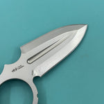 KUBEY Knife KU403F Cavy Fixed Blade Knife Ultem Handle 2.95'' Stonewash 14C28N Blade