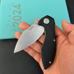 KUBEY knife KU236K Noble Flipper Folding Knife Black G10 Handle 3.15" Beadblast 14C28N