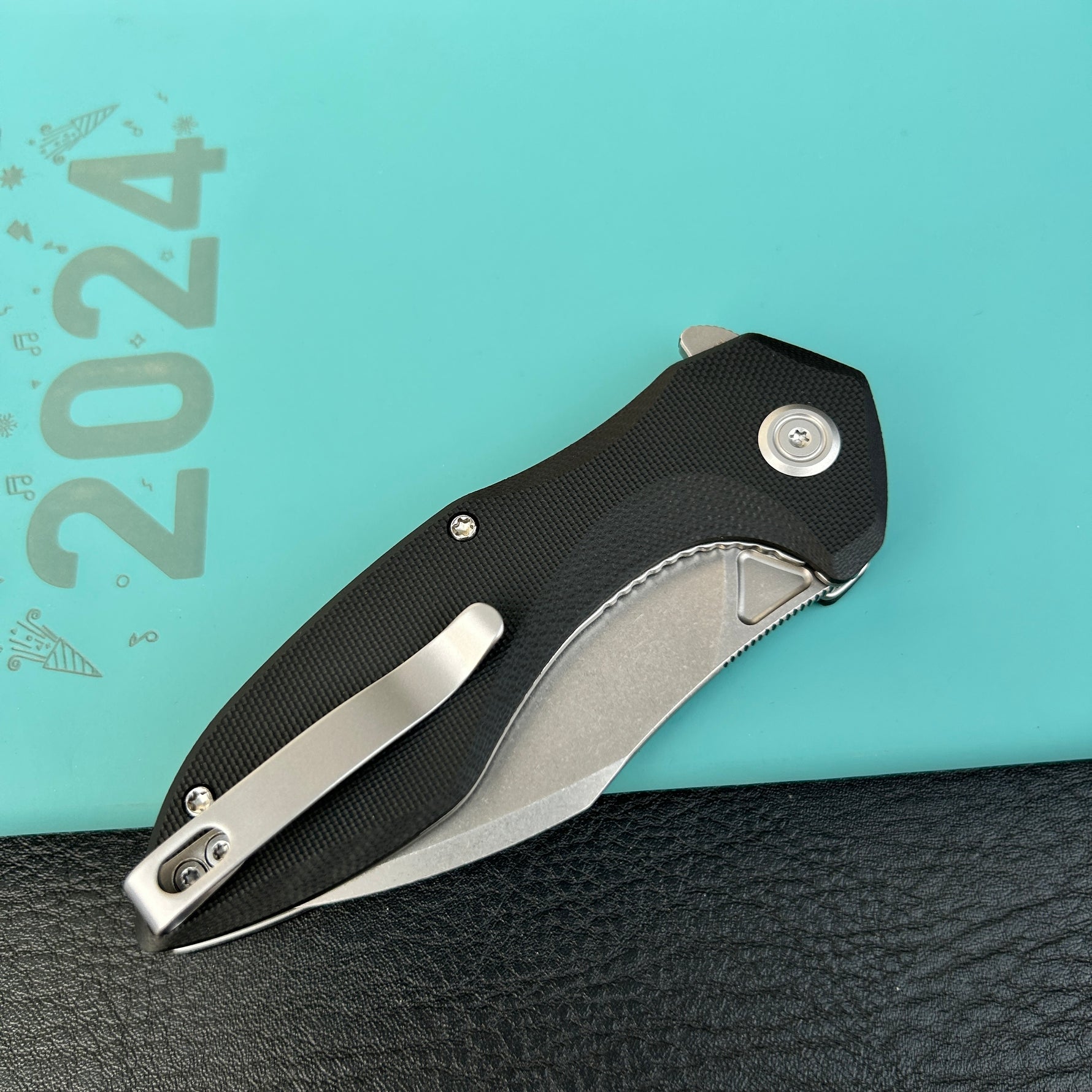 KUBEY knife KU236K Noble Flipper Folding Knife Black G10 Handle 3.15" Beadblast 14C28N