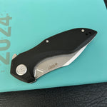 KUBEY knife KU236K Noble Flipper Folding Knife Black G10 Handle 3.15" Beadblast 14C28N