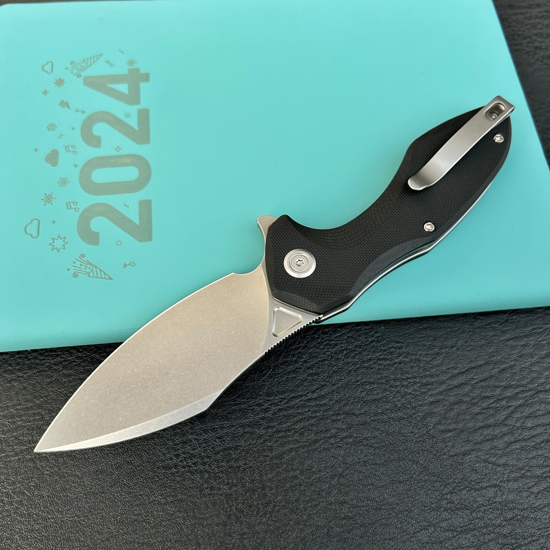 KUBEY knife KU236K Noble Flipper Folding Knife Black G10 Handle 3.15" Beadblast 14C28N