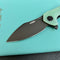 KUBEY KU236Q Noble Flipper Folding Knife Jade G10 Handle 3.15" Blackwash 14C28N