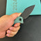 KUBEY KU236Q Noble Flipper Folding Knife Jade G10 Handle 3.15" Blackwash 14C28N