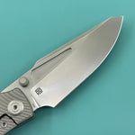 KB KNIVES KB443A Illusion Folding Knife Grey Titanium Handle 3.46‘’Silver Bead Blast Bohler M390 Blade